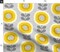 Mid Century Floral Scandi Style Faux Woven Texture Gray Yellow Sunflowers Custom Printed Fabric by Spoonflower Various Fabrics by the Yard or Fat Quarter